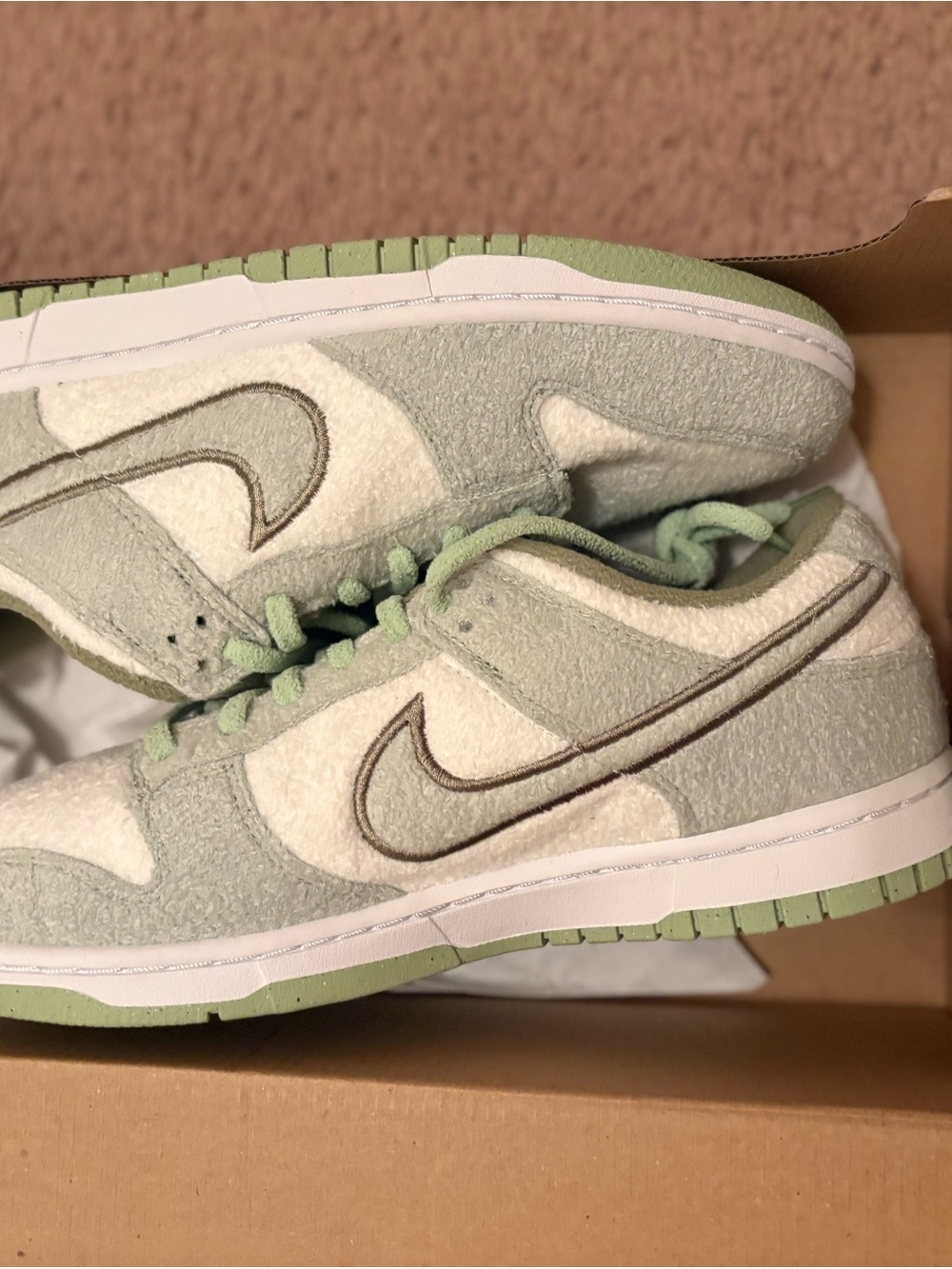 Nike Fleece Honeydew Sneakers (never worn before)